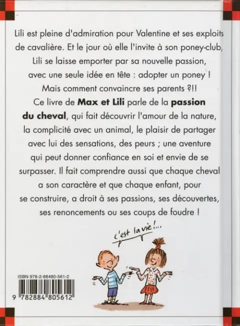 Verso de l'album Ainsi va la vie Tome 92 Lili a la passion du cheval