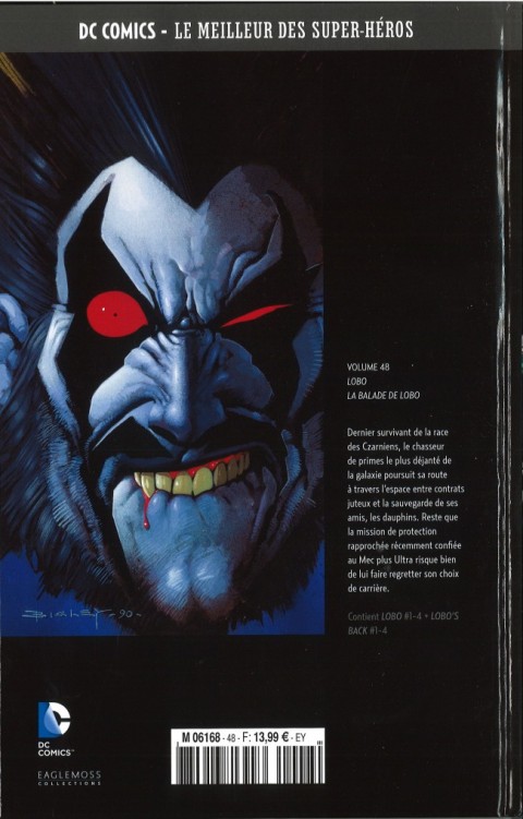 Verso de l'album DC Comics - Le Meilleur des Super-Héros Volume 48 Lobo - La Balade de Lobo