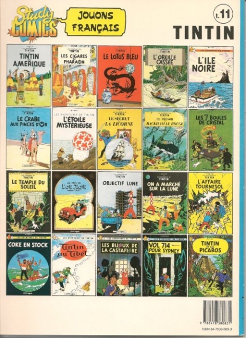 Verso de l'album Tintin Tome 11 Le sceptre d'Ottokar