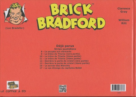 Verso de l'album Brick Bradford Strips quotidiens Tome 12 Derrière la porte de cristal (1ère partie)