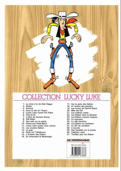 Verso de l'album Lucky Luke Tome 20 Billy the Kid