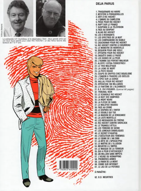 Verso de l'album Ric Hochet Tome 22 Alerte ! extra-terrestres !