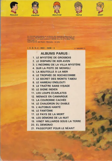 Verso de l'album La Patrouille des Castors Tome 16 Le fantôme