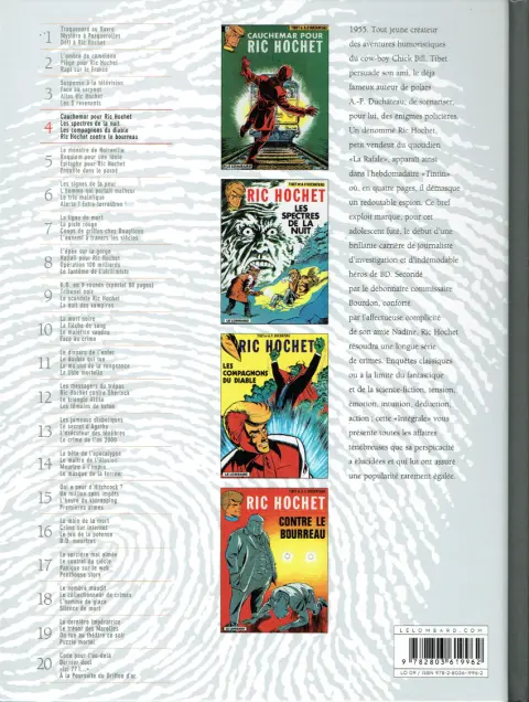 Verso de l'album Ric Hochet Intégrale Tome 4