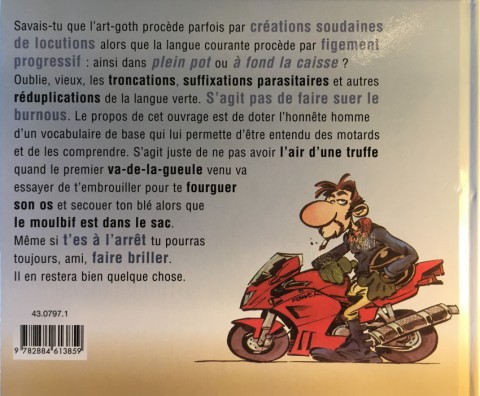Verso de l'album de A à Z La moto illustrée de A à Z