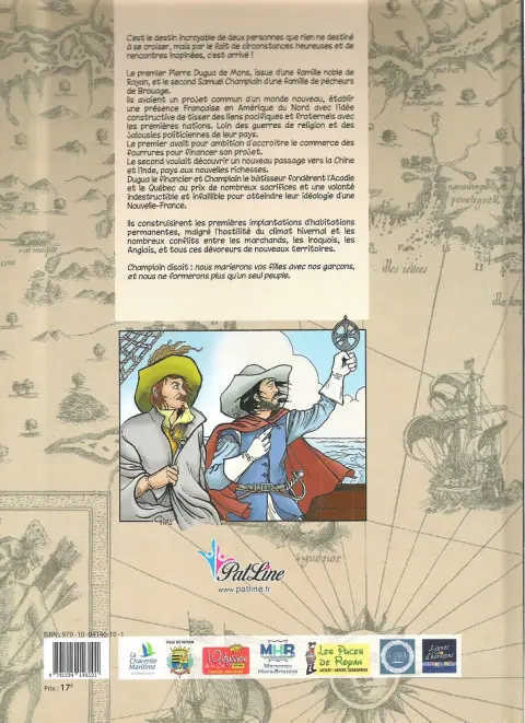 Verso de l'album En route pour la Nouvelle France