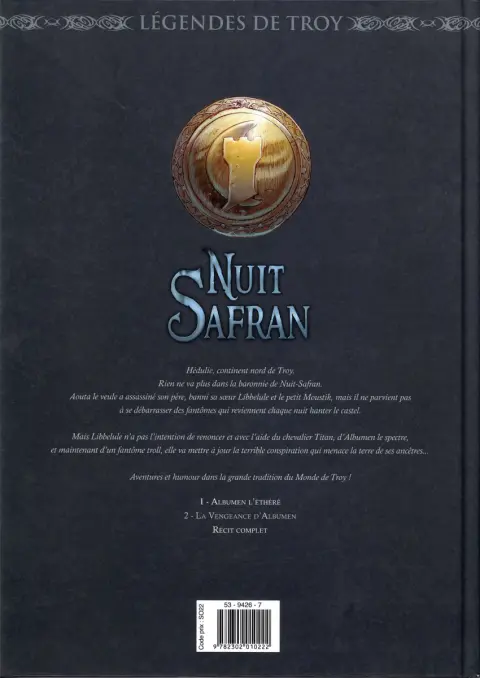 Verso de l'album Nuit Safran Tome 1 Albumen l'éthéré