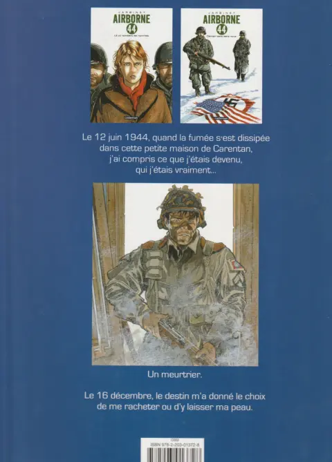 Verso de l'album Airborne 44 Tome 1 Là où tombent les hommes