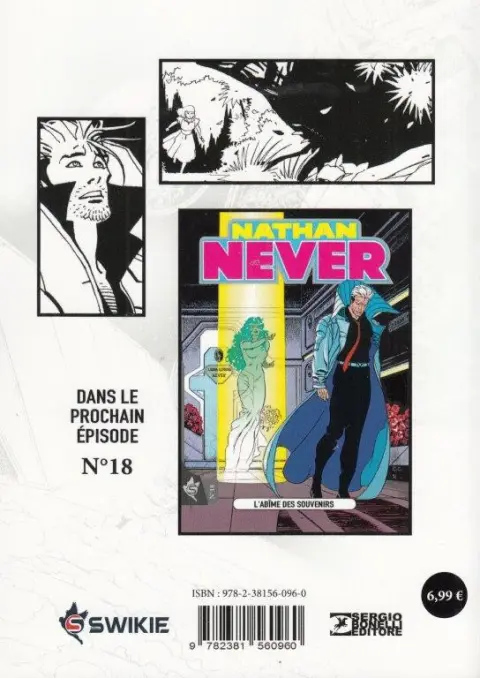 Verso de l'album Nathan Never Swikie N° 17 Survie Zéro