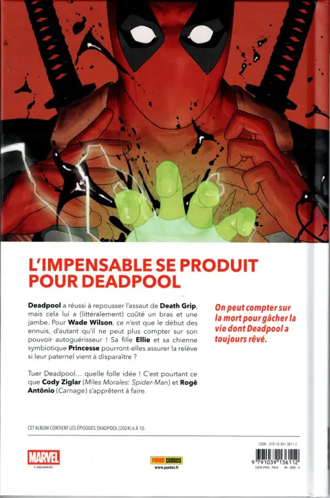 Verso de l'album Deadpool 2 La mort de Wade Wilson