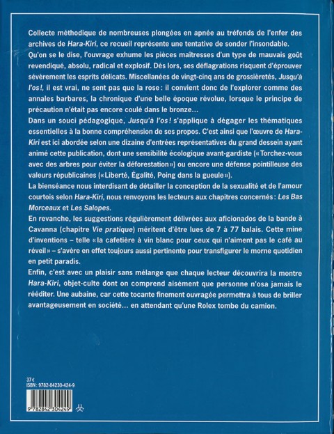 Verso de l'album Hara Kiri 1960-1985 Tome 4 Jusqu'à l'os !