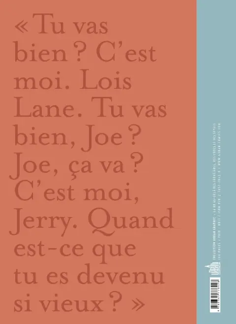 Verso de l'album Joe Shuster Un rêve américain