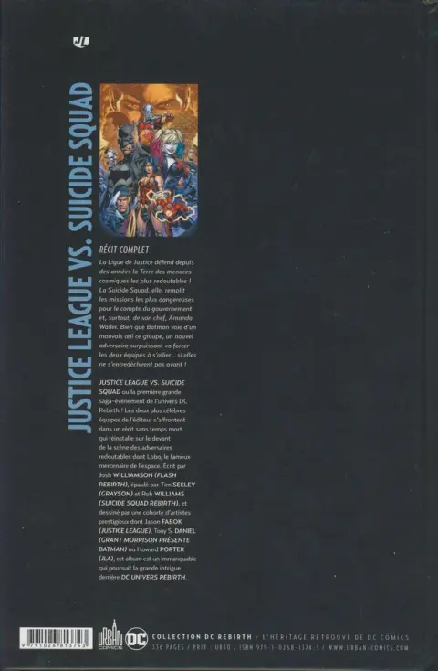 Verso de l'album Justice League vs. Suicide Squad