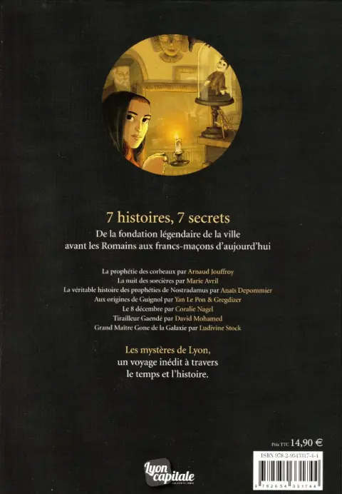 Verso de l'album Les Mystères de Lyon