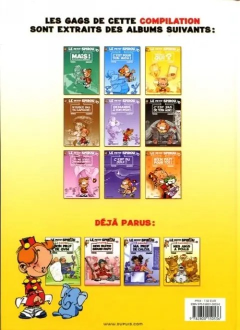 Verso de l'album Le Petit Spirou présente... Tome 4 Mes amis à poils