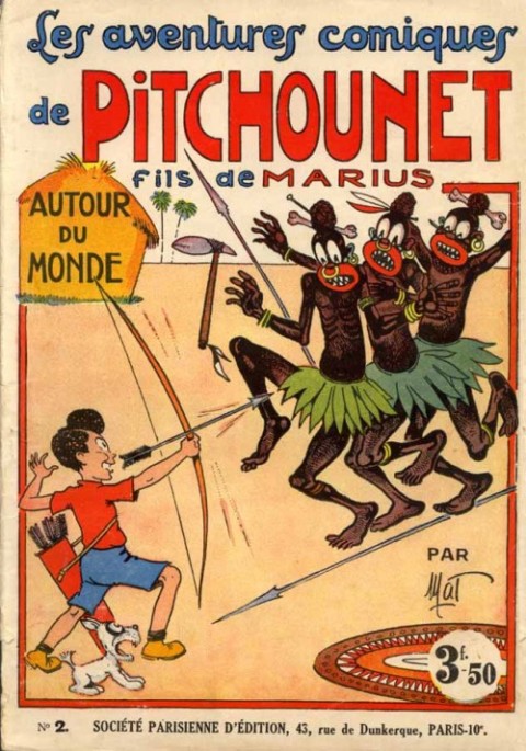 Couverture de l'album Les aventures comiques de Pitchounet, fils de Marius Tome 2 Pitchounet autour du monde