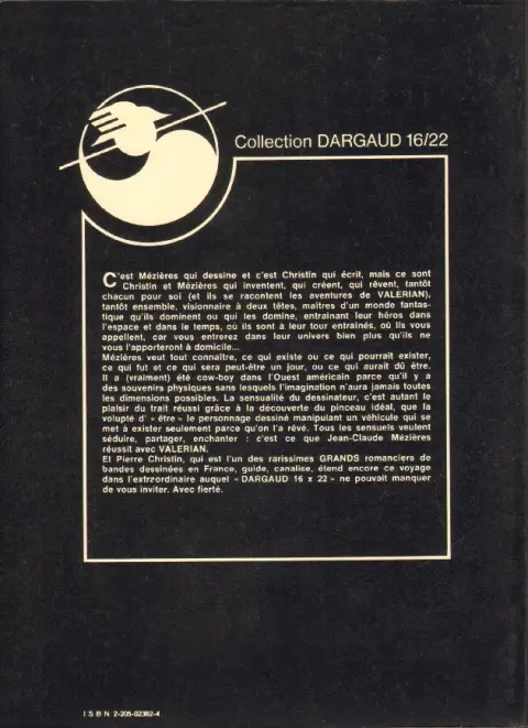 Verso de l'album Valérian Tome 7 L'ambassadeur des ombres