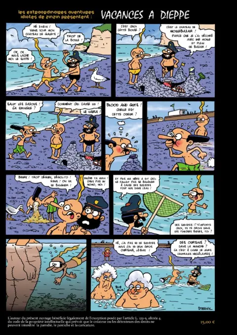 Verso de l'album Les Incroyables aventures idiotes de Zinzin et Pignouf L'Ombre Jaune de la Marque du Z