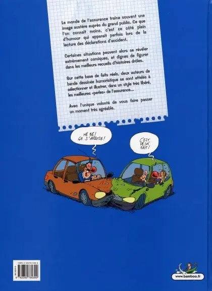 Verso de l'album Les Assureurs Le grand bêtisier des déclarations d'accident 2