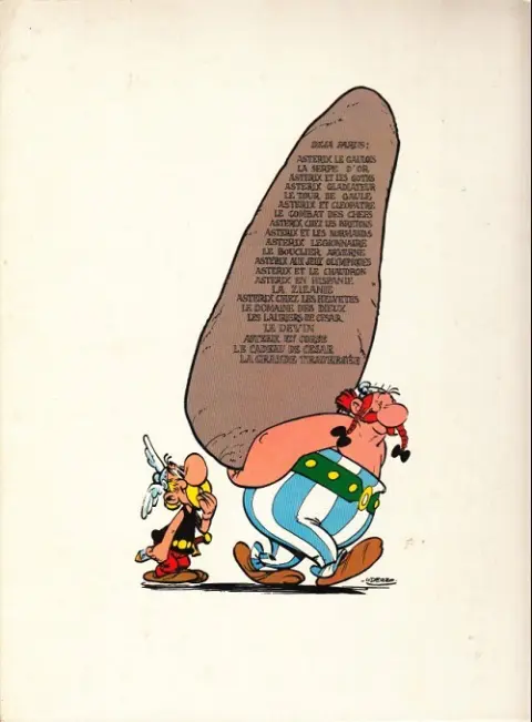 Verso de l'album Astérix Tome 5 Le tour de Gaule d'Astérix