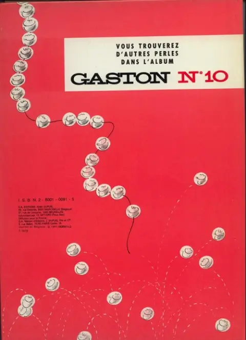 Verso de l'album Gaston Tome 9 Le cas Lagaffe