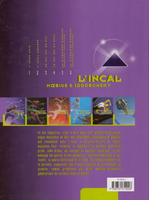 Verso de l'album L'Incal Tome 5 La Cinquième Essence - Première partie - Galaxie qui songe