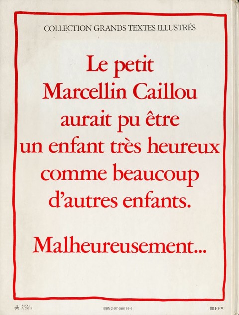 Verso de l'album Marcellin Caillou