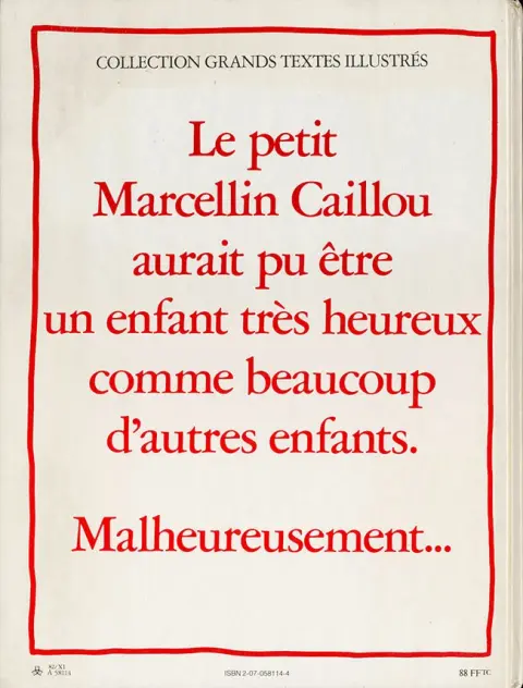 Verso de l'album Marcellin Caillou