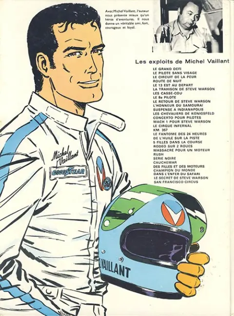 Verso de l'album Michel Vaillant Tome 5 Le 13 est au départ