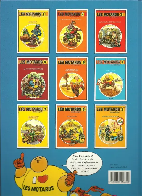 Verso de l'album Les Motards Tome 5 Jeux de mots, tôt… jeux de mots, tard...