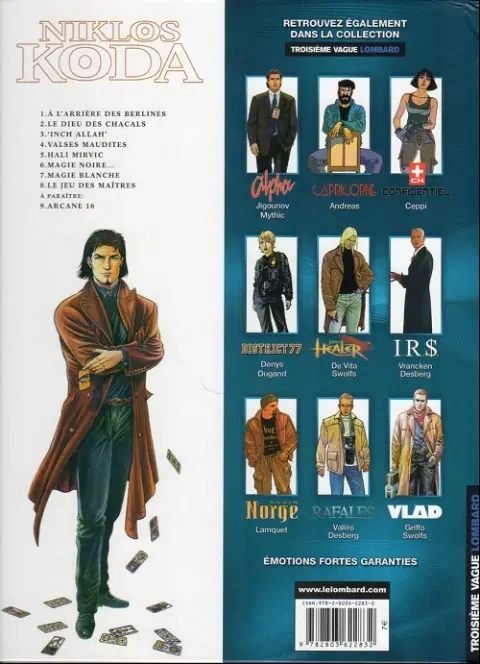 Verso de l'album Niklos Koda Tome 1 À l'arrière des berlines