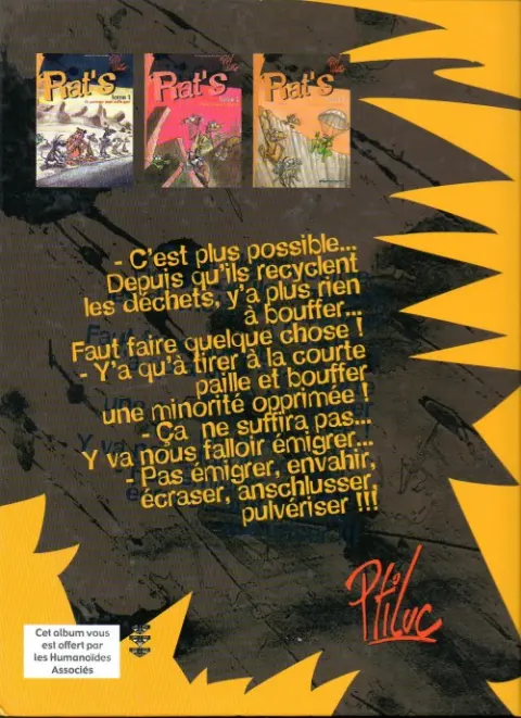Verso de l'album Rat's Tome 1 En partance pour nulle part