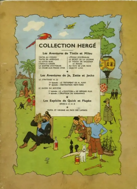 Verso de l'album Tintin Tome 8 Le sceptre d'Ottokar