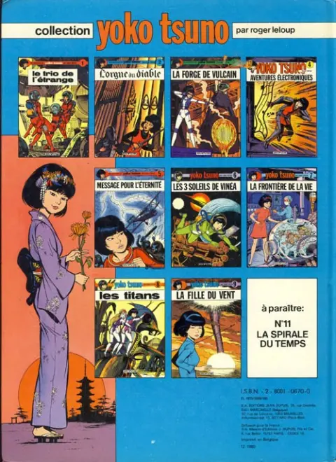 Verso de l'album Yoko Tsuno Tome 5 Message pour l'éternité