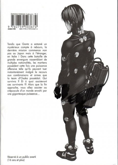 Verso de l'album Gantz 27