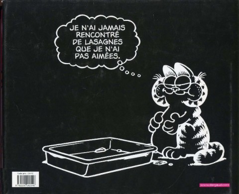 Verso de l'album Garfield 30 ans de rires et de lasagnes