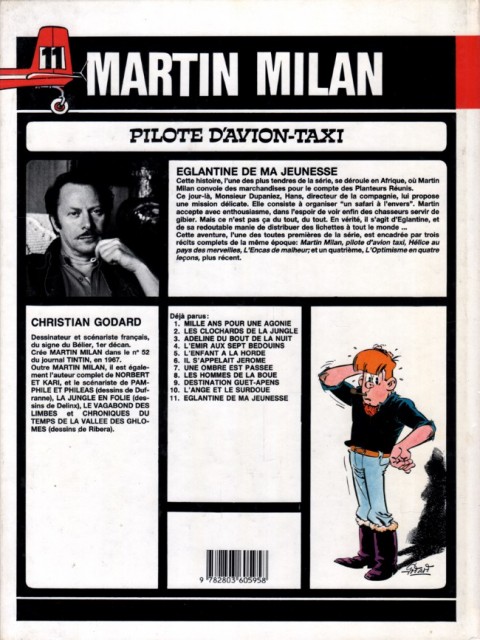 Verso de l'album Martin Milan 2ème Série Tome 11 Eglantine de ma jeunesse