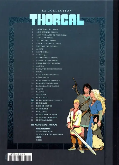 Verso de l'album Thorgal La collection Tome 26 Le royaume sous le sable