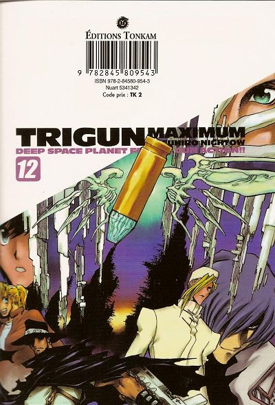 Verso de l'album Trigun maximum 12 The Gunlinsger