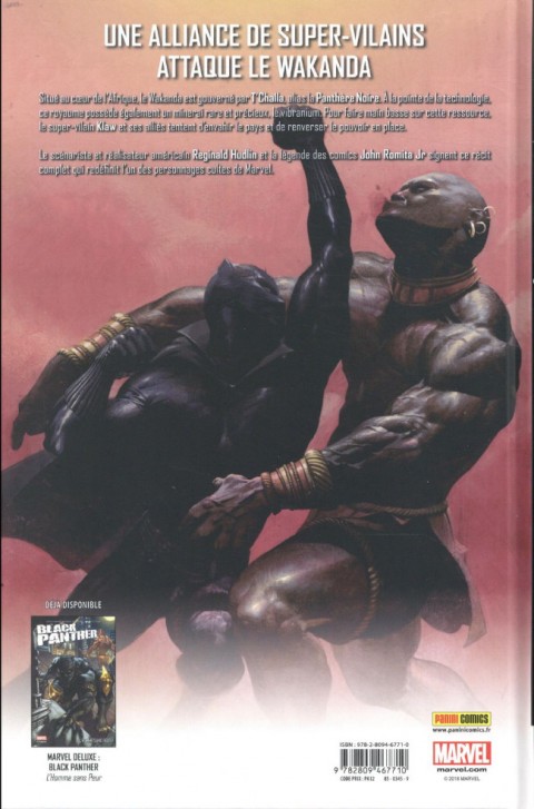Verso de l'album Black Panther Marvel Deluxe Qui est la Panthère Noire ?
