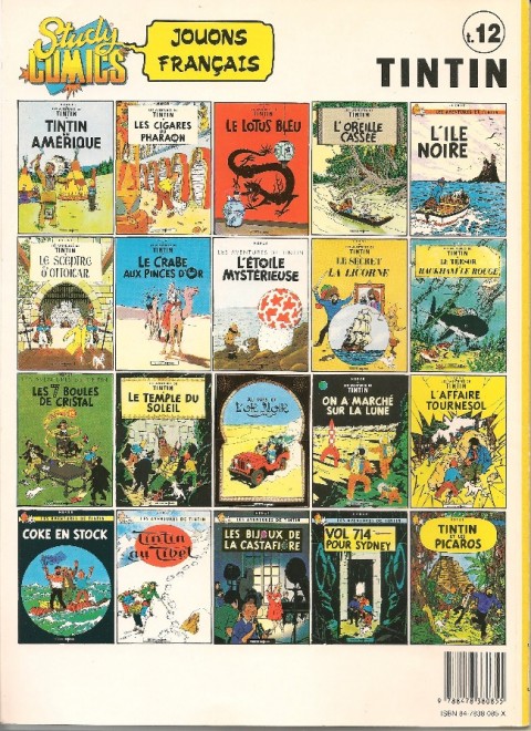 Verso de l'album Tintin Tome 12 Objectif Lune