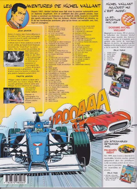 Verso de l'album Michel Vaillant Tome 47 Panique à Monaco