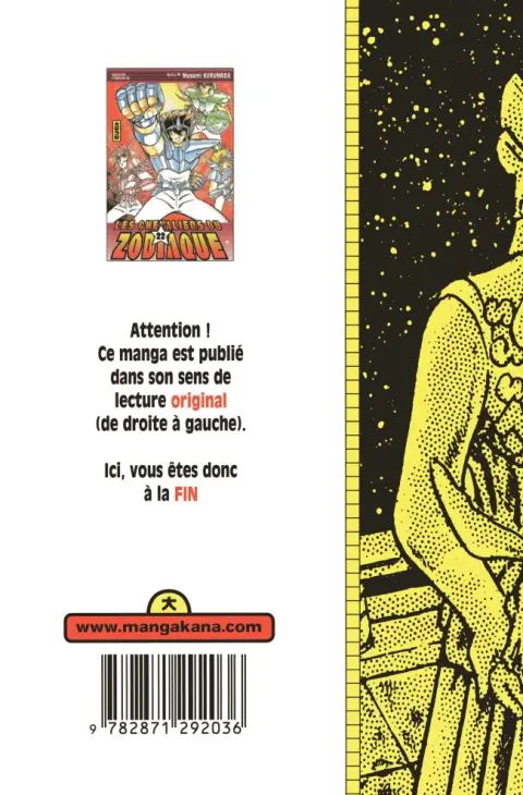 Verso de l'album Saint Seiya - Les Chevaliers du Zodiaque 22 Que s'éveille le 8e sens !!