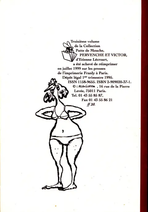 Verso de l'album Pervenche et Victor
