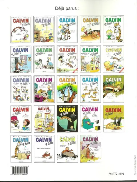Verso de l'album Calvin et Hobbes Tome 15 Complètement surbookés !