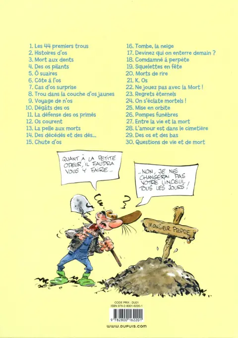 Verso de l'album Pierre Tombal Tome 4 Des os pilants