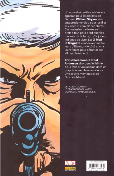Verso de l'album X-Men - Dieu crée, l'homme détruit