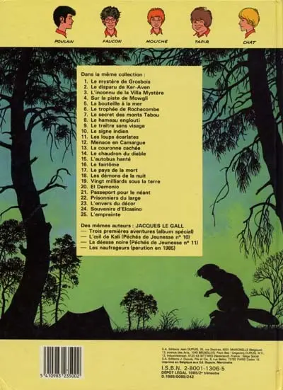 Verso de l'album La Patrouille des Castors Tome 16 Le fantôme