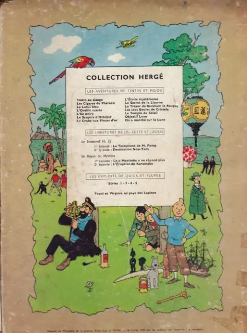 Verso de l'album Tintin Tome 12 Le Trésor de Rackham le Rouge
