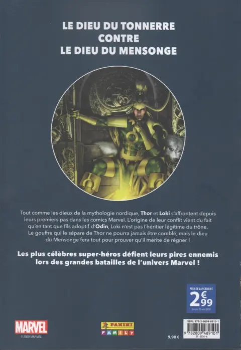 Verso de l'album Marvel - Les Grandes Batailles Tome 8 Thor VS Loki